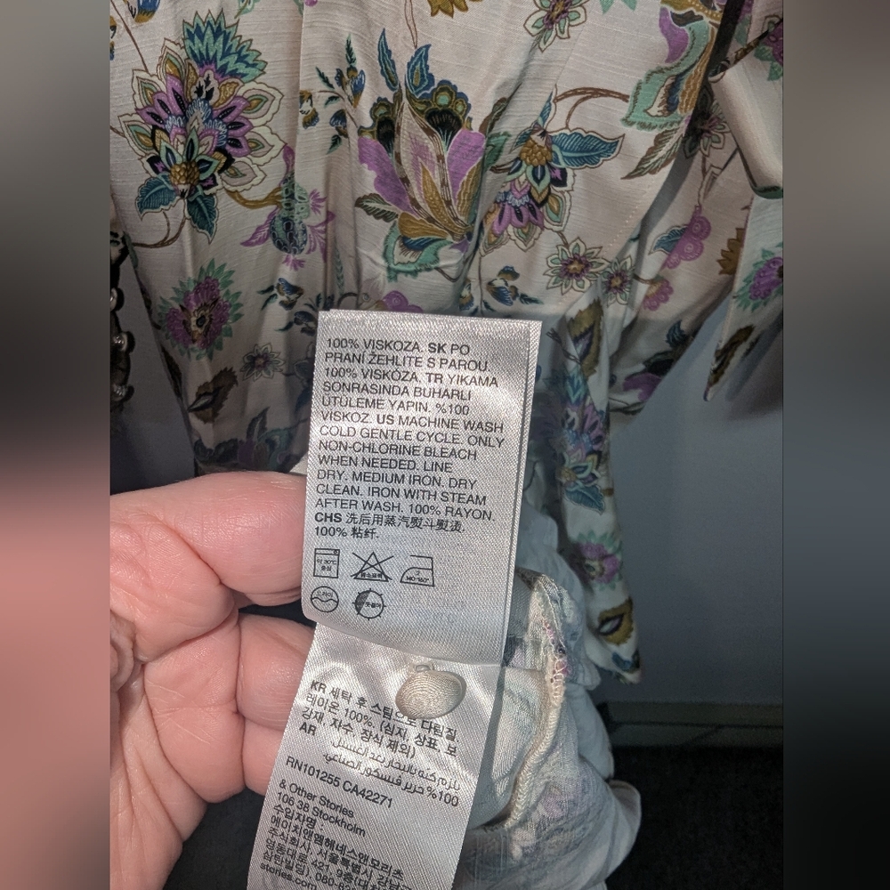 0 & Other Stories Los Angeles Atelier Cream Floral Maxi Wrap Dress - Picture 7 of 8
